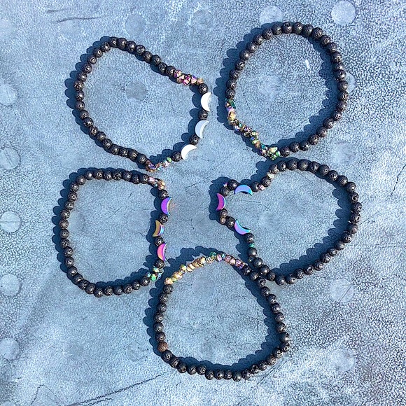 Stackable Hematite Moon Bracelet - Picture 3 of 10